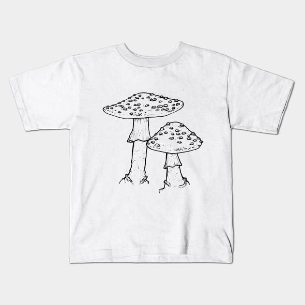 Fly Amanita Mushroom Kids T-Shirt by mycologist